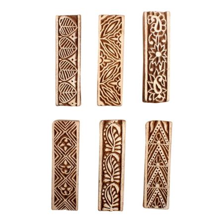Set of 6 Piece New Mix Wooden Printing Block
